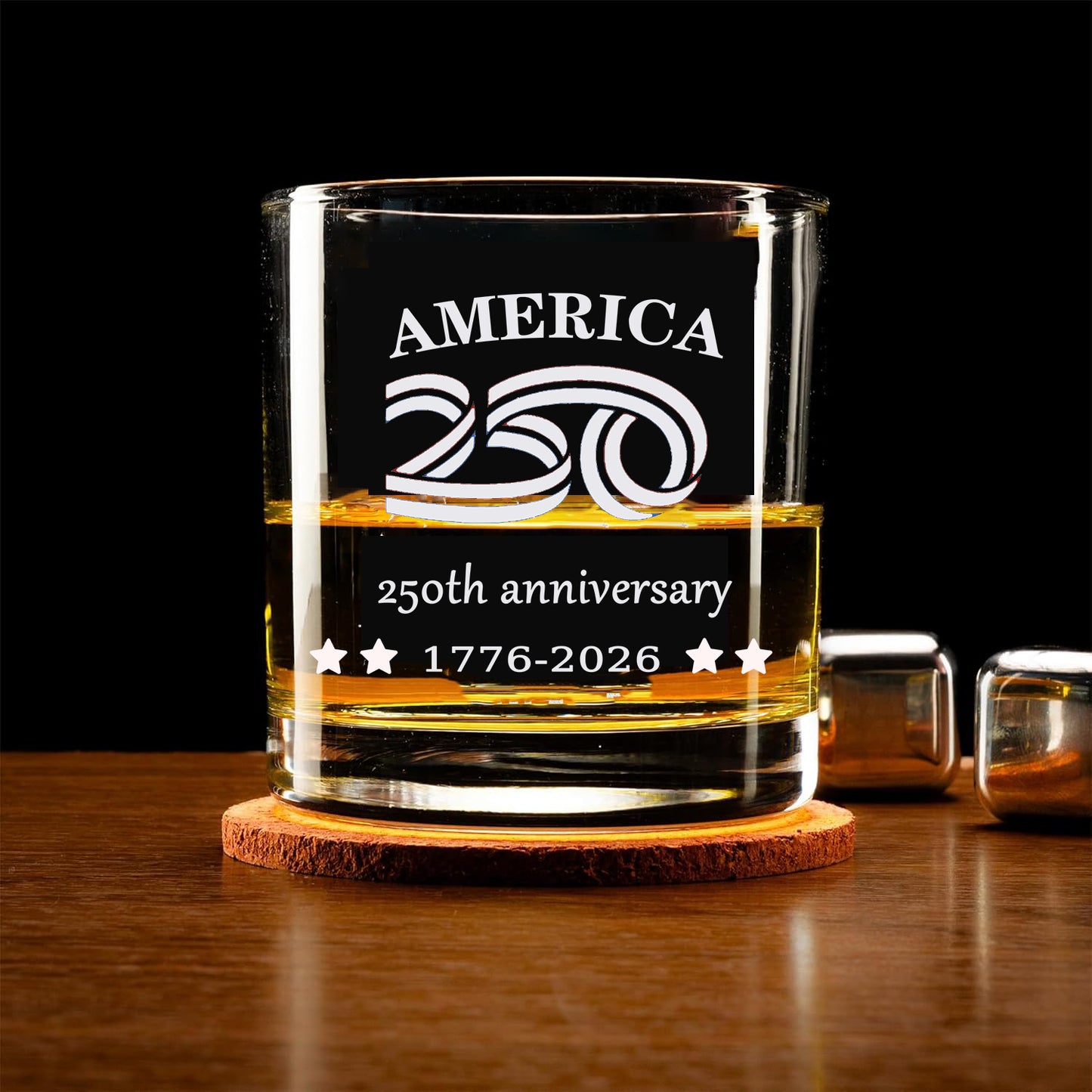USA 250Th 4 Star Anniversary Whiskey Glasses