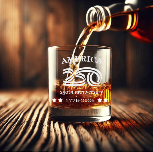 USA 250Th 4 Star Anniversary Whiskey Glasses