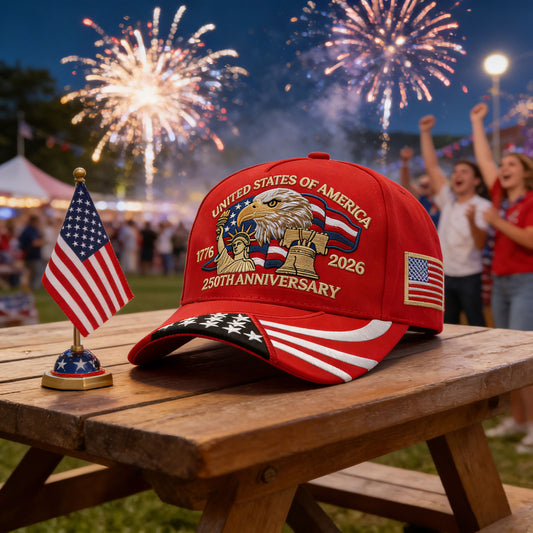 USA 250TH Anniversary Brim Flag Hats - 10% Discount on Multiple Hat Purchases
