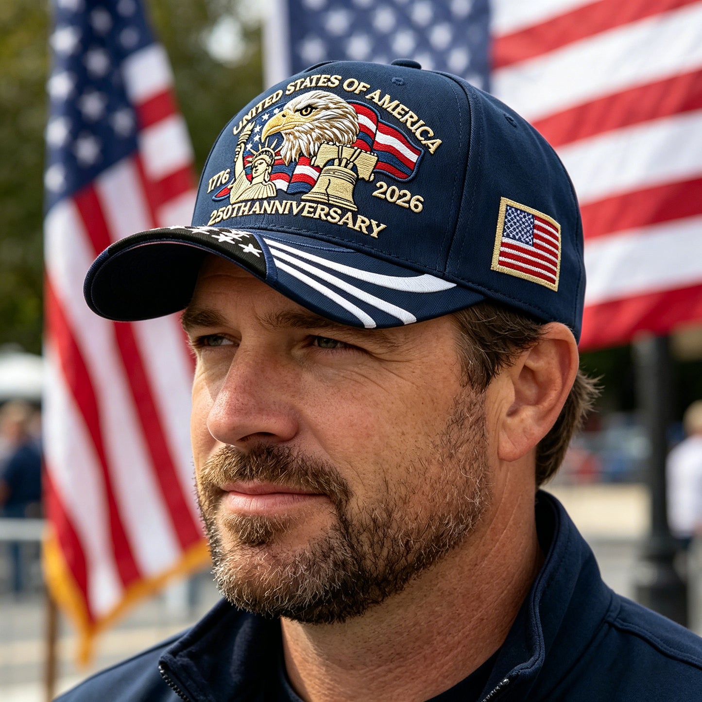 USA 250TH Anniversary Brim Flag Hats - 10% Discount on Multiple Hat Purchases
