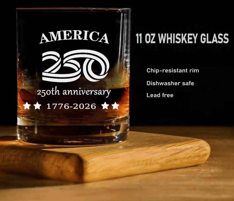 USA 250Th 4 Star Anniversary Whiskey Glasses
